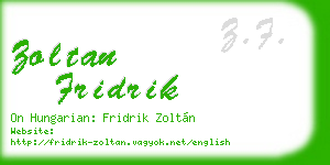 zoltan fridrik business card