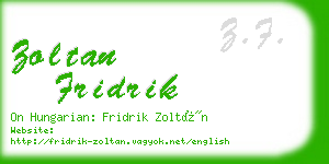 zoltan fridrik business card